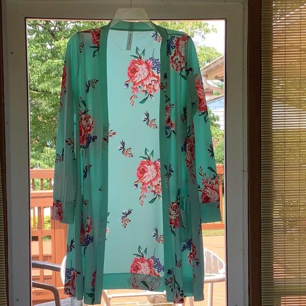 Cardigan Open Front Floral Duster